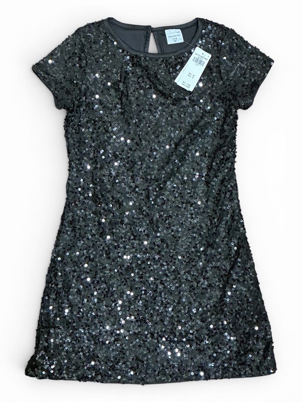 Abercrombie Kids Dress 11/12 Black Shiny Sparkled All Over Sequin Lined Girl New